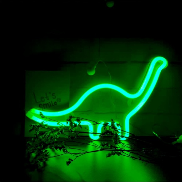 Neon Green Dinosaur Animal Kid/Teen Wall Room Party Birthday Gift Decor LEDLight - Picture 2 of 5